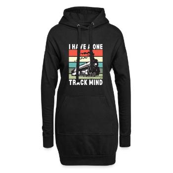 Locomotive à vapeur - J’ai un train d’ à voie unique - Sweat-shirt à capuche long Femme - noir - Devant