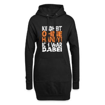 Kindheit ohne Handy - Hoodie-Kleid - Schwarz - Vorne