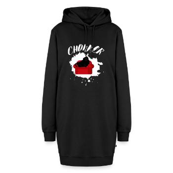 Chonk Cat Obesity - Hoodie-Kleid - Schwarz - Vorne
