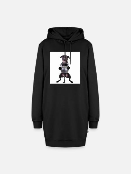 Kettlebell Workout Retro Fitness Gym - Hoodie-Kleid - Schwarz