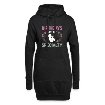 Doula infirmière sage-femme - Sweat-shirt à capuche long Femme - noir - Devant