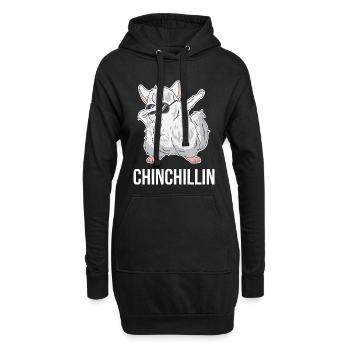 Tupfen Chinchillas Chinchillin Nagetier Geschenk - Hoodie-Kleid - Schwarz - Vorne