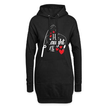 Couple de pêcheurs, j'ai accroché son cadeau marié de pêcheur - Sweat-shirt à capuche long Femme - noir - Devant