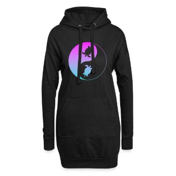Schildkröte - Hoodie-Kleid - Schwarz - Vorne