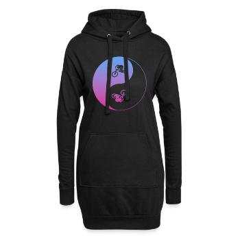 biken fahrrad ebike mtb - Hoodie-Kleid - Schwarz - Vorne