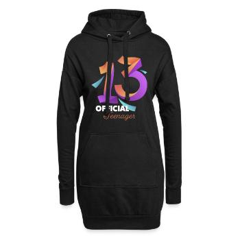 Cadeau de fille du 13e anniversaire - Sweat-shirt à capuche long Femme - noir - Devant