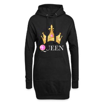 Queen Précieuse Cadeau Fille Ou Femme - Sweat-shirt à capuche long Femme - noir - Devant
