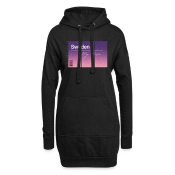 La Suède mon amour. Souvenir avec données GPS - Sweat-shirt à capuche long Femme - noir - Devant