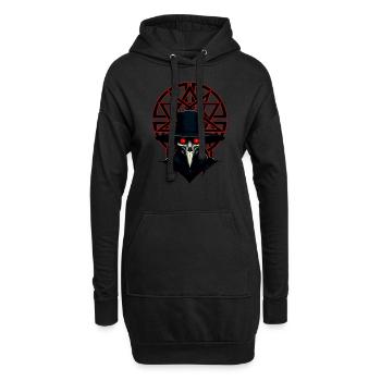 Pestarzt mit satanistischem Symbol - Hoodie-Kleid - Schwarz - Vorne