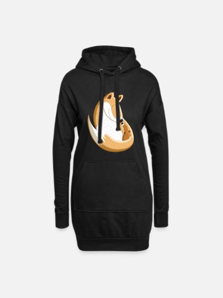 Fox avec bébé I grossesse I cadeau pour enfants - Sweat-shirt à capuche long Femme - noir