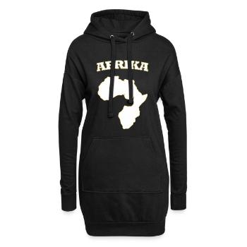 Afrika Silhouette mit Goldrand Afrika Africa  - Hoodie-Kleid - Schwarz - Vorne