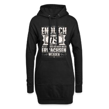 75. Geburtstag 75 Jahre Lustiger Spruch - Hoodie-Kleid - Schwarz - Vorne