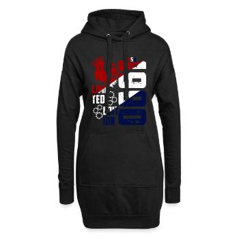 1990 Geboren USA - Hoodie-Kleid - Schwarz - Vorne