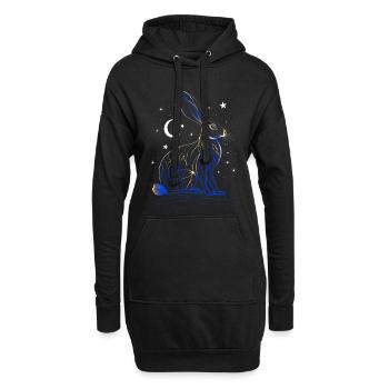 Lapin de Pâques Kintsugi Ostara Bunny - Sweat-shirt à capuche long Femme - noir - Devant
