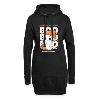 Halloween Kostüm, kleines Gespenst, Geist, Kürbis - Hoodie-Kleid - Schwarz - Vorne