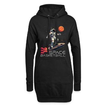 Cadeau de vaisseau spatial astronaute de basket-ball de l’espace - Sweat-shirt à capuche long Femme - noir - Devant