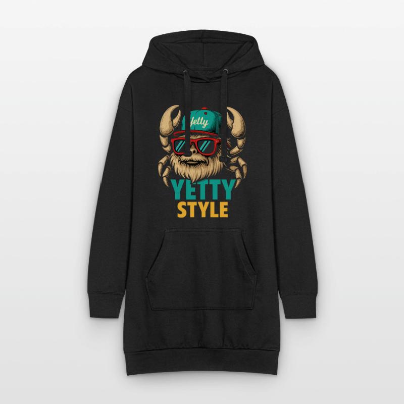 Graphisme Yeti Style Yetty Sweat-shirt à capuche long Femme