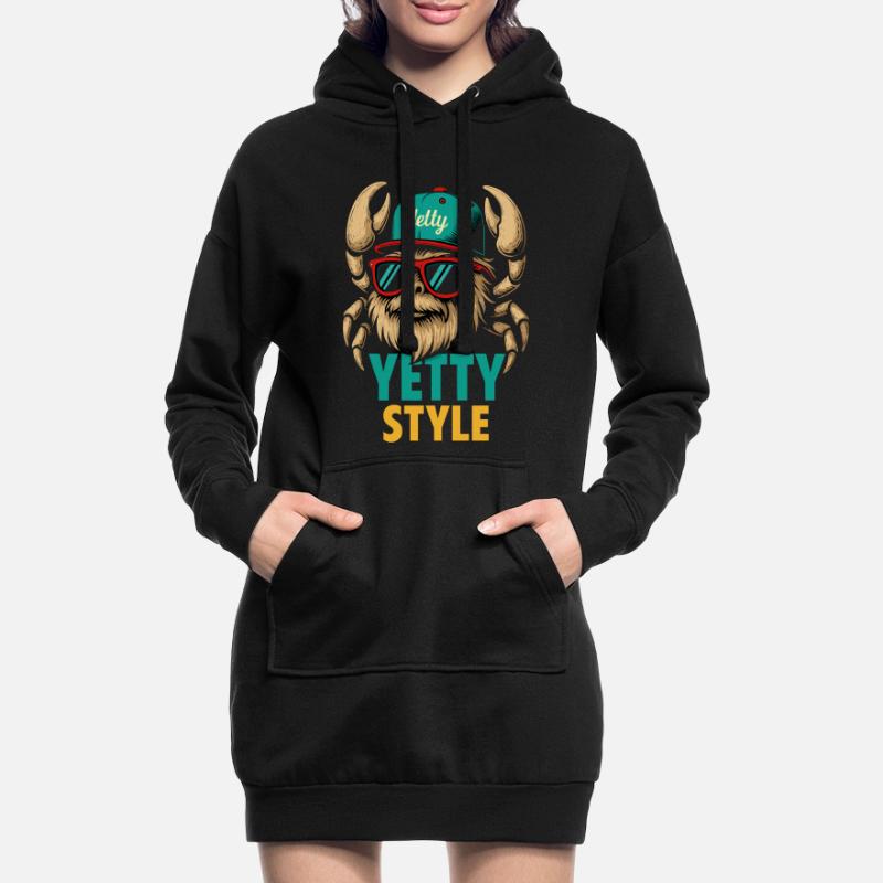 Graphisme Yeti Style Yetty Sweat-shirt à capuche long Femme