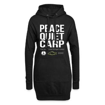 Paix, Tranquillité, Carpe, Pêche, Plaisir - Sweat-shirt à capuche long Femme - noir - Devant