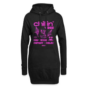 Chillin Vibes Hammock Neon Pink - Hoodie-Kleid - Schwarz - Vorne