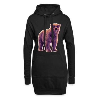 Lunettes de soleil d’été pour ours polaires - Sweat-shirt à capuche long Femme - noir - Devant