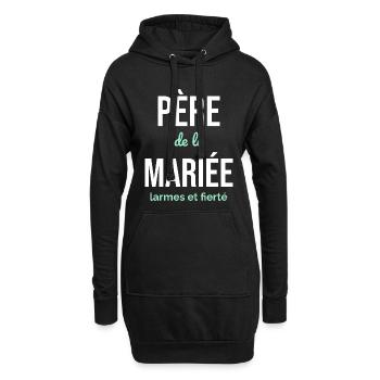 Père de la Mariée — Larmes et Fierté - Sweat-shirt à capuche long Femme - noir - Devant