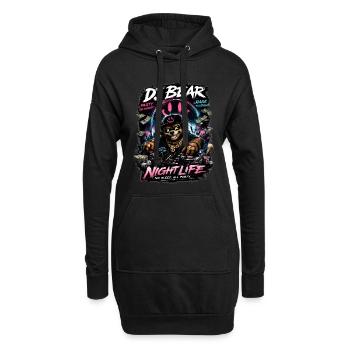 DJ Bear Nachtleben Orso Neon - Hoodie-Kleid - Schwarz - Vorne