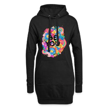 diversité fleurs colorées CSD hippi Toi gays LGBTQ+ tran - Sweat-shirt à capuche long Femme - noir - Devant