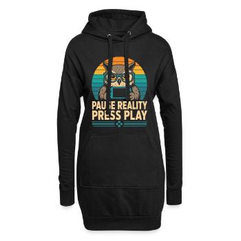 Break Reality Press Play Gamer Owl - Sweat-shirt à capuche long Femme - noir - Devant