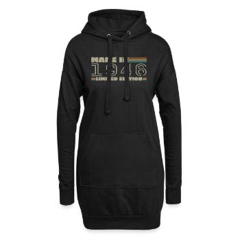 Jahrgang 1946 1946 Jahrgang 1946 Geburtstagsgeschenk - Hoodie-Kleid - Schwarz - Vorne
