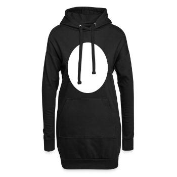 Fond oeuf blanc - Sweat-shirt à capuche long Femme - noir - Devant