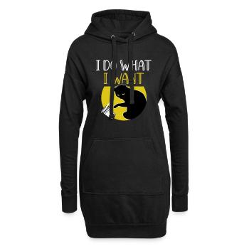 Je fais ce que je veux - Funny Cat - Sweat-shirt à capuche long Femme - noir - Devant
