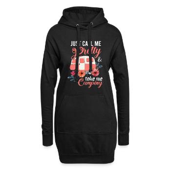 Nennen Sie Mich Einfach Hübsch Camping Urlaub - Hoodie-Kleid - Schwarz - Vorne