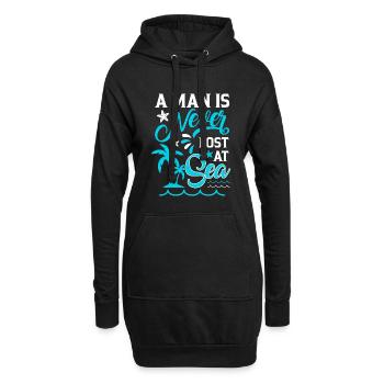 Un homme n’est jamais perdu dans la navigation - la voile - Sweat-shirt à capuche long Femme - noir - Devant
