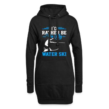 Je préfère être sur mon ski nautique - Sweat-shirt à capuche long Femme - noir - Devant