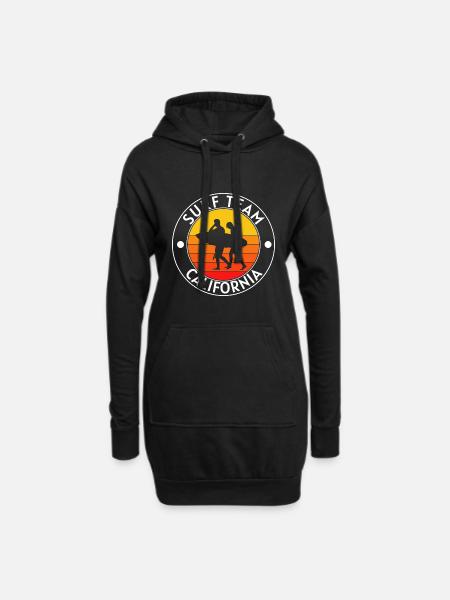 Surf Team California - Hoodie-Kleid - Schwarz