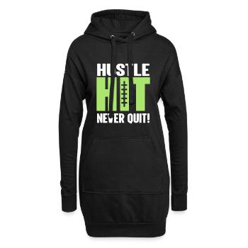 Hustle Hit Hört Nie Auf! - Fußball - Hoodie-Kleid - Schwarz - Vorne