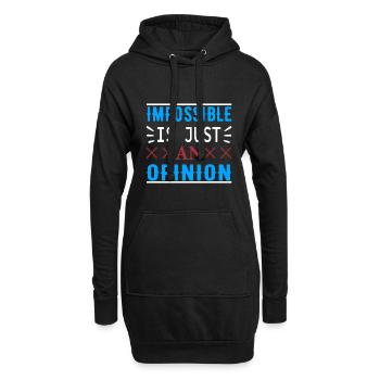 Impossible n’est qu’une seule opinion - la motivation - Sweat-shirt à capuche long Femme - noir - Devant