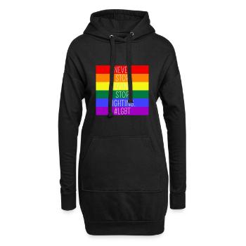 Never Stop Loving Arrêtez de vous battre - LGBT - Sweat-shirt à capuche long Femme - noir - Devant