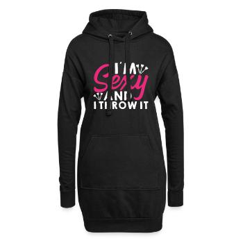 Je suis sexy et je le lance - Fléchettes - Sweat-shirt à capuche long Femme - noir - Devant