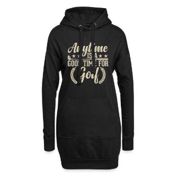 Anytime is a good time for golfing - Golfer - Hoodie Dress - black - Front