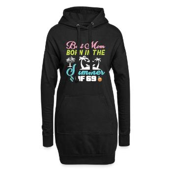 Beste Mutter Geboren Im Sommer 69 - Sommer - Hoodie-Kleid - Schwarz - Vorne