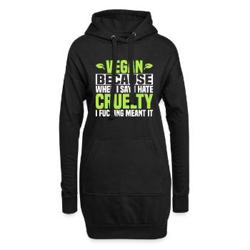 Vegan Parce que je déteste la cruauté - Vegan - Sweat-shirt à capuche long Femme - noir - Devant