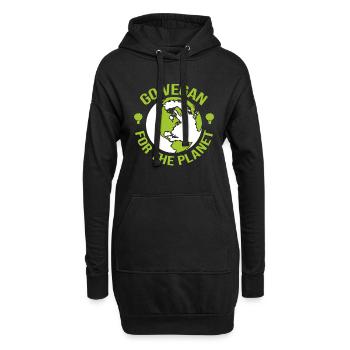Devenez végétalien pour la planète - Activiste - Sweat-shirt à capuche long Femme - noir - Devant