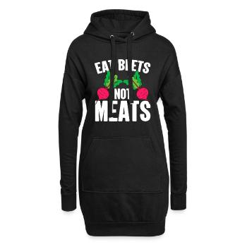 Rüben Essen Nicht Fleisch - Lustig Vegan - Hoodie-Kleid - Schwarz - Vorne