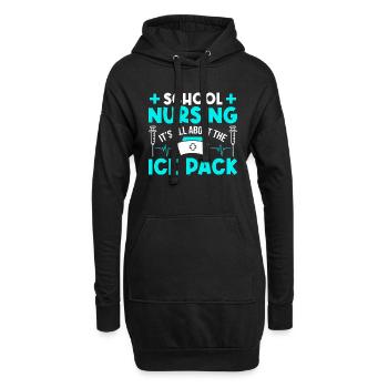 Infirmière scolaire Tout tourne autour d’un sac de glace - Sweat-shirt à capuche long Femme - noir - Devant