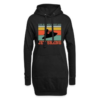 Das Leben Ist Einfach, Fügen Sie Einfach Jetskiing - Hoodie-Kleid - Schwarz - Vorne