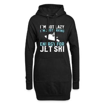 Ich Bin Nicht Faul Ich Speichere Nur Energy - Hoodie-Kleid - Schwarz - Vorne