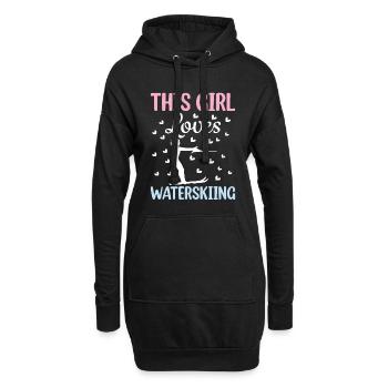 Cette fille aime les amateurs de ski nautique - Sweat-shirt à capuche long Femme - noir - Devant