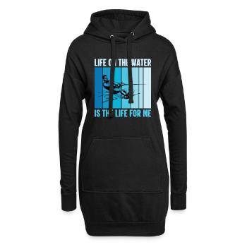 Das Leben Auf Dem Wasser Ist Für Mich Perfekt - Hoodie-Kleid - Schwarz - Vorne